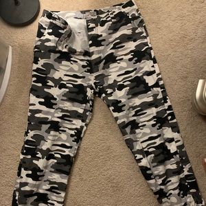 ASOS Black and White Camo wide Cargos